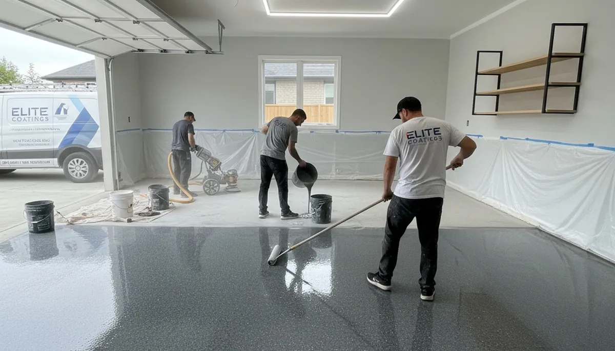 Professional epoxy garage floor coating in Cherry Hill, NJ for durable, moisture-resistant finish