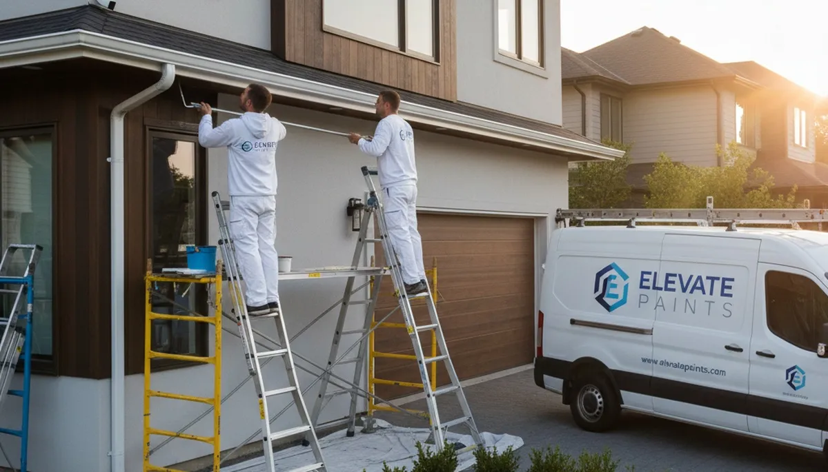 Professional gutter painting on a Cherry Hill NJ home by expert house painters