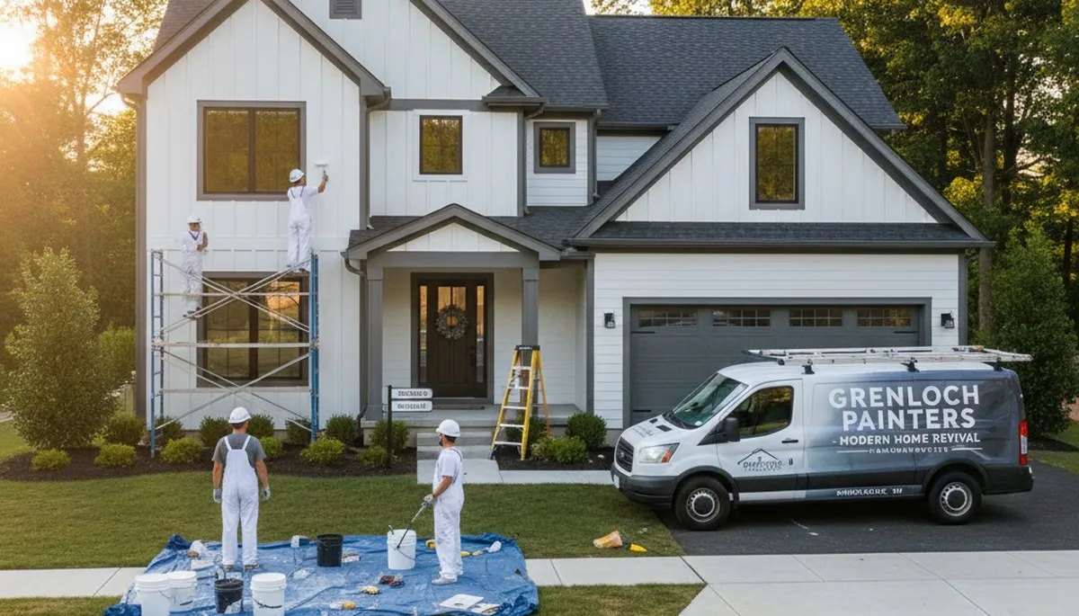 Professional house painters working on home exterior in Cherry Hill, NJ