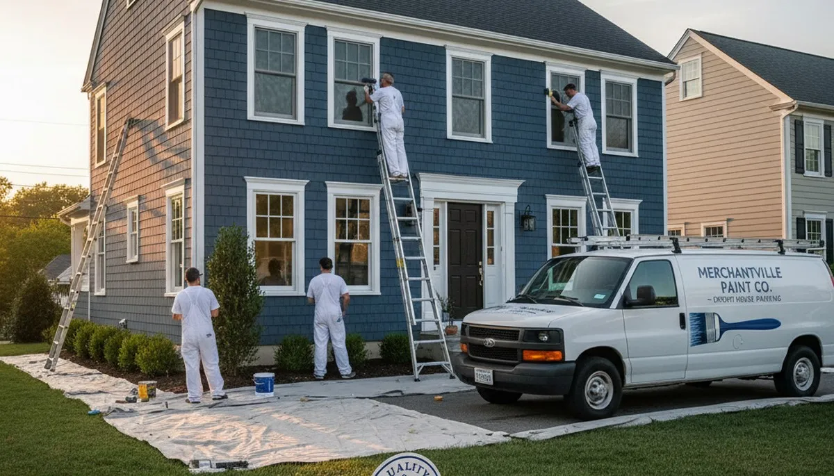 Professional house painters updating home exterior in Cherry Hill NJ