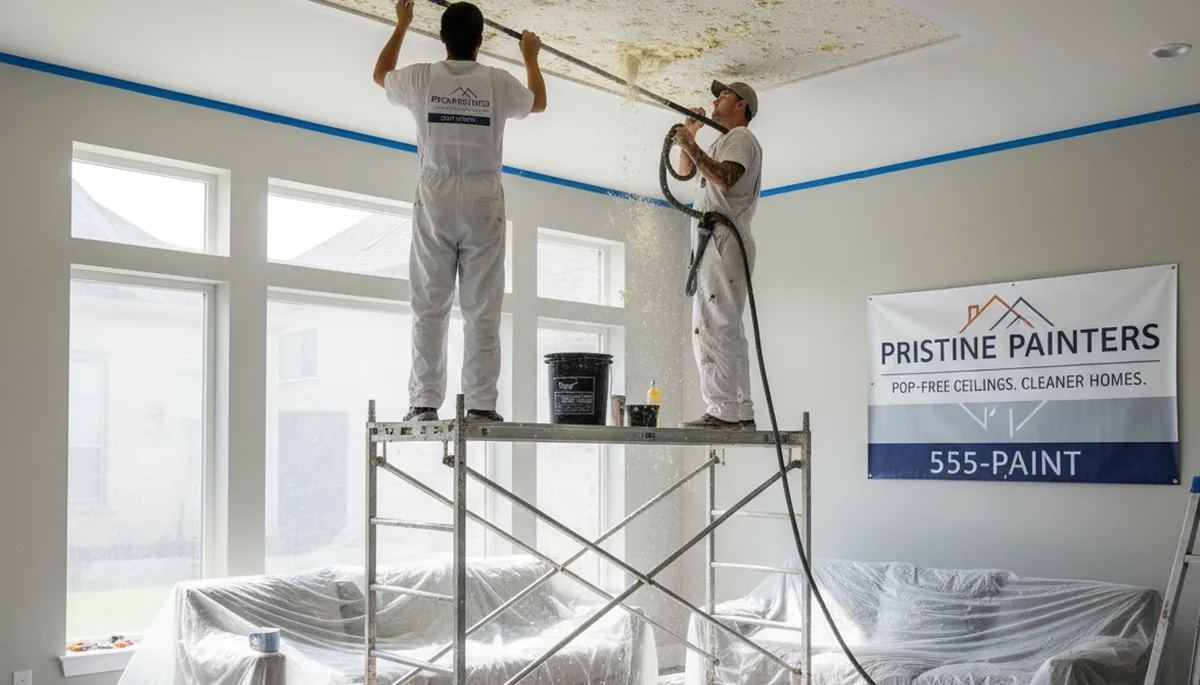 Professional popcorn ceiling removal in Cherry Hill, NJ home by local painting experts
