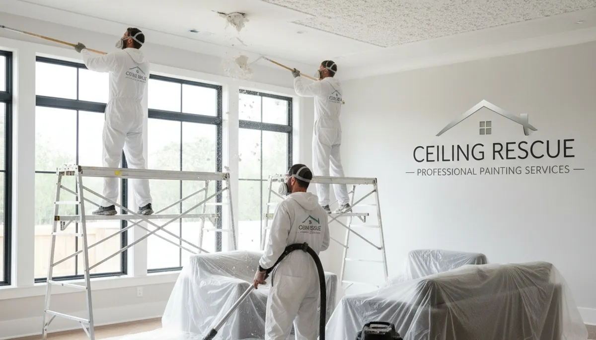 Professional popcorn ceiling removal in Cherry Hill NJ home by expert house painters